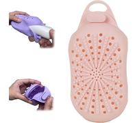 Sac de savon en silicone double face - SiliconeBar SoapScrubber réutilisable, sac Loofah exfoliant doux, BodyScrubber de douche (Rose)