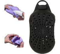 Sac de savon en silicone double face - SiliconeBar SoapScrubber réutilisable, sac Loofah exfoliant doux, BodyScrubber de douche (Noir)