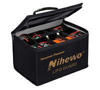 Sac de sécurité Lipo Organisateur de sac antidéflagrant ignifuge Coffre-fort Lipo Guard de grande capacité pour le stockage et le transport et la charge de la batterie Lipo avec poignée et poche filet