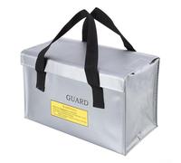 Sac de sécurité pour batterie incendie en PVC et fibre de verre, sac de rangement ignifuge pour un chargement et un transport sûrs des batteries au lithium polymère (260 x 130 x 150 mm)