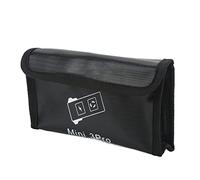 Sac de sécurité pour batterie, pochette de protection en nylon ignifuge antidéflagrant avec fermeture à crochets et boucles, protection de stockage durable résistante aux hautes (Capacité de 3 piles)