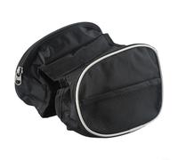 Sac de selle avant pour VTT avec bande de sécurité réfléchissante et quatre compartiments pour ranger vos équipements essentiels (Noir)
