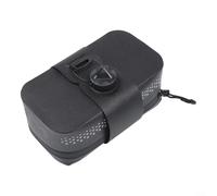 Sac de selle de vélo de montagne avec coque étanche et boucle de verrouillage rotative, rangement extensible pour outils de pneus, téléphone et clés avec ajustement stable (noir)