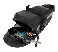 Sac de selle de vélo, Sac de selle de vélo de route | Sac de selle de vélo avec bandes réfléchissantes - Sac de rangement de VTT en tissu Oxford imperméable haute capacité, Noir , riferimento