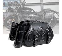 Sac De Selle Moto pour Honda Shadow 750 2015-2024, Sacoche Latérale Moto Vintage Cuir PU étanche Durable Sacoche De Rangement Latérale avec Sangles Rapides,A