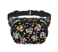 Sac de sensibilisation à l'autisme - Unisexe - Taille réglable - Carré - Double couche - Pour activités de plein air, voyage, course à pied, randonnée, Noir , Taille unique