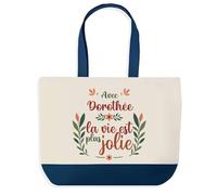 Sac de shopping bleu Dorothée la vie est plus jolie | Grand sac de course provision, Cadeau Fête des Mères Anniversaire Soeur Noël Tata Marraine