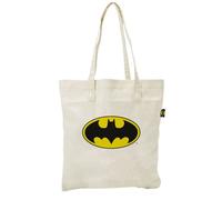 ARDITEX - Sac Tote Bag en Coton 37x41cm - Logo Classique Batman Jaune - Écologique et Réutilisable - Licence Officielle DC Comics