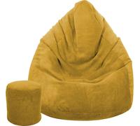Sac de siège 100x75 avec repose-pieds peluche jaune