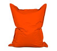 Lumaland Pouf géant de Luxe | Intérieur et extérieur XXL Pouf avec Housse Lavable | 140cm x 180cm | Grand Coussin d'assise | Sac intérieur Rechargeable incluant 380 litres de Billes EPS [Orange]
