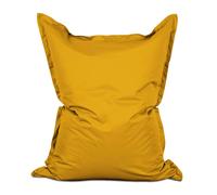 Lumaland Pouf géant XXL 140 x 180 cm - Coussin de couchage imperméable pour l'intérieur et l'extérieur avec plus de 3 millions de perles EPS adaptatives - Bean Bag avec housse lavable - Jaune moutarde