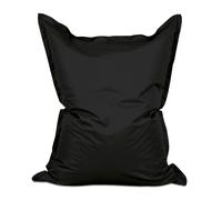 Lumaland Pouf géant de Luxe | Intérieur et extérieur XXL Pouf avec Housse Lavable | 140cm x 180cm | Grand Coussin d'assise | Sac intérieur Rechargeable incluant 380 litres de Billes EPS [Noir]