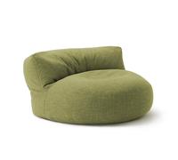Lumaland - Interior Line - Canapé pouf rond pour l’intérieur - Avec rembourrage de 320 l - 90 x 50 cm - Aspect et sensation du lin - Citron vert