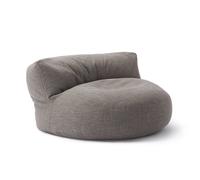 Lumaland - Interior Line - Canapé pouf rond pour l’intérieur - Avec rembourrage de 320 l - 90 x 50 cm - Aspect et sensation du lin - Gris clair