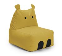 Lumaland Pouf Hippo - Famille d'animaux imperméable intérieur/extérieur - Matériau facile entretien - 80x70x65 cm - 2,9 kg - Jaune