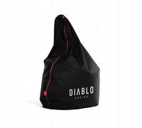 Diablo Pouf Poire Gaming XXL Beanbag Pouf avec Remplissage pour Adultes avec des Perles EPS Polyester 110 cm x 100 cm (Noir)