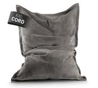 Lumaland Pouf classique XXL en velours côtelé - Pouf géant XXL avec structure nervurée douce - Idéal avec canapé et fauteuil d'intérieur - Pour salon, chambre à coucher, etc. - 380 l, 140 x 180 cm