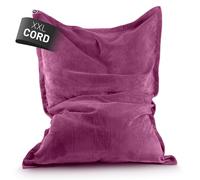 Lumaland Pouf Poire Classique XXL en Velours Côtelé | Pouf Poire Géant XXL avec Structure Nervurée Douce - idéal avec Canapé et Fauteuil en Velours Côtelé d'Intérieur pour Salon, Chambre à Coucher