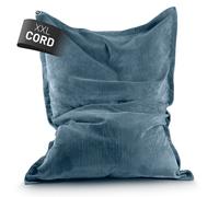 Lumaland Pouf classique XXL en velours côtelé - Pouf géant XXL avec structure nervurée douce - Idéal avec canapé et fauteuil d'intérieur - Pour salon, chambre à coucher, etc. - 380 l, 140 x 180 cm