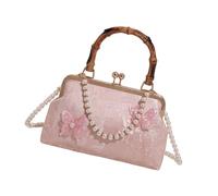 Sac de soirée brodé style chinois rétro pour femmes et filles avec sangle de chaîne élégant sac à bandoulière sac à bandoulière, Tel que montré, Taille unique