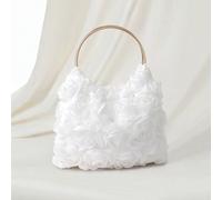 Sac de soirée élégant à motif de fleur de rose, sac à main de soirée pour femme, sac bandoulière doux pour fille, sac seau de couleur unie, pochette de mariée (motif aléatoire) Saint-Valentin, sac fle
