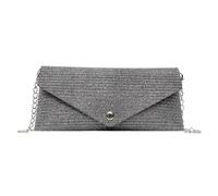 Sac de soirée élégant avec sangle de chaîne en cuir PU, sac à bandoulière compact de rangement pour activités de plein air, trajets quotidiens en cuir PU, Noir , One Size