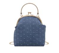 Sac de soirée élégant avec sangle de chaîne réglable - Sac à main à bandoulière tendance pour mariage, banquet, bal de fin d'année, événement, bleu