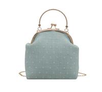 Sac de soirée élégant avec sangle de chaîne réglable - Sac à main à bandoulière tendance pour mariage, banquet, bal de fin d'année, événement, Vert, Taille unique