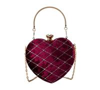 Sac de soirée élégant avec sangle de chaîne, sac à main élégant à la mode en forme de cœur sac pour les réunions formelles bleu soirée, C, One Size