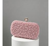 Sac de soirée élégant en perle rose, sac à main de luxe pour femme avec strass pour mariage, soirée, bal Perle de culture