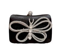 Sac de soirée élégant pour femmes et filles avec strass étincelants - Sac à main pour un look charmant - Sac à main fourre-tout de banquet, Noir , One Size