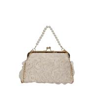 Sac de soirée en dentelle Floral Kiss Lock avec sangle en chaîne | Sac à main en forme de Rose for femmes, sac for robe de demoiselle d'honneur, for mariage, bal de promo, fête de thé