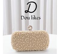 Sac de soirée en perle, sensation sophistiquée, sac à main pour les fiançailles, sac pour robe de style cheongsam/de soirée, sac de fête élégant pour une femme du monde UnicolorePolyester