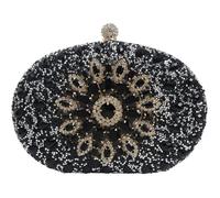 Sac de Soirée Femme Sac en Strass à la Main Diamond Embrayage Sacs à Main D'épaule de Mariée Sacs Fourre-Tout Pochette Noir