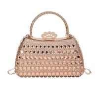 Sac de soirée Portable en strass, pochette de mariage, serrure à couronne | Pochette en cristal, sac à main en diamant, paillettes scintillantes, fête, bal, Banquet, poignée supérieure, multi-voies