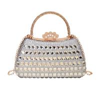 Sac de soirée Portable en strass, pochette de mariage, serrure à couronne | Pochette en cristal, sac à main en diamant, paillettes scintillantes, fête, bal, Banquet, poignée supérieure, multi-voies