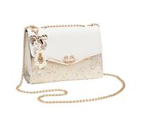 Sac de soirée - Sac à main à paillettes pour mariage | Sac à main tendance avec cadre métallique de luxe, petit sac à main tendance décoré, transporteur de fête en pierres précieuses, soldat bo, Blanc
