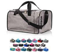 Sac de Sport Sac Sport Femme Homme Enfant Fille Bag Sac Voyage Bagage Duffel Moderne Fitness Sac molletonné Gym Vacances Sac bandoulière Fitness Travail Petit Grande (20 L, Gris Melange/Noir)