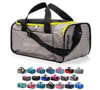Sac de Sport Sac Sport Femme Homme Enfant Fille Bag Sac Voyage Bagage Duffel Moderne Fitness Sac molletonné Gym Vacances Sac bandoulière Fitness Travail Petit Grande (20 L, Neon Vert/Gris Melange)