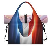 Sac de sport 3D avec motif drapeau de la France - Avec compartiment à chaussures - Sac fourre-tout pour la gym, le yoga, les voyages, couleur, L, Sac de voyage