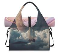 Sac de sport 3D Galaxy Planet Ocean Ship pour femme et homme - Sac de week-end avec compartiment à chaussures - Sac fourre-tout à bandoulière pour yoga, gym, voyage, couleur, L, Organiseur de sac