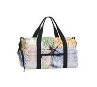 Sac de sport à bandoulière mignon avec imprimé mouton de dessin animé - Grand sac fourre-tout réutilisable pour les vacances pour femme, Magnifique arbre à quatre saisons., One Size