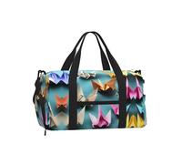 Sac de sport à bandoulière - Sac de voyage avec impression de vagues sonores - Parfait pour la gym, le camping, les voyages d'affaires, Grue en papier origami, One Size