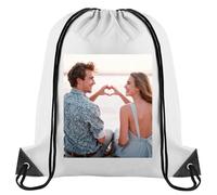 Sac de Sport à Cordon Customisé, Modèle avec Image Personnelle,1-10 unité Sac Personnalisé pour la Plage, la Randonnée et Fêtes,Votre équipement pour Gym et Voyage - Bagage avec Vos Initiales