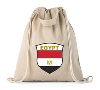 Sac de sport à Cordon de Football - Égypte pour Hommes, Femmes | Sac en toile unisexe avec écusson du Drapeau égyptien pour les Fans de Sport Coupe du monde 2026 (M Organic Natural Multicolore)