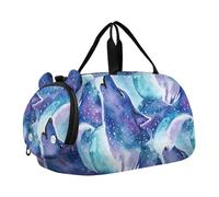 Sac de sport à imprimé léopard noir et gris blanc pour garçon, sac de w nd, sac de voyage fourre-tout avec compartiment à chaussures, Majestic Wolf Moon Starry Night Sky, Classique