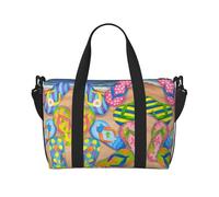 Sac de sport à motif amusant de tongs artistiques, sac à bandoulière portable, adapté pour le fitness, les déplacements, les voyages.