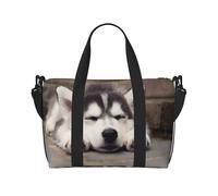 Sac de sport à motif chien Husky, sac à bandoulière portable, adapté pour le fitness, les déplacements, les voyages.