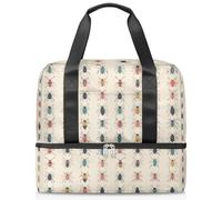 Sac de sport à motif de bugs pour femmes et hommes Kirls Garçons Filles 21 L Sac fourre-tout séparé pour voyage, gym, yoga, couleur, Big, Organiseur de sac