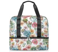 Sac de sport à motif de cactus aquarelle pour femmes, hommes, garçons, filles, 21 L, sac fourre-tout séparé pour voyage, gym, yoga, couleur, Big, Organiseur de sac